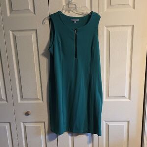 NY COLLECTION green Dress with Front Zipper